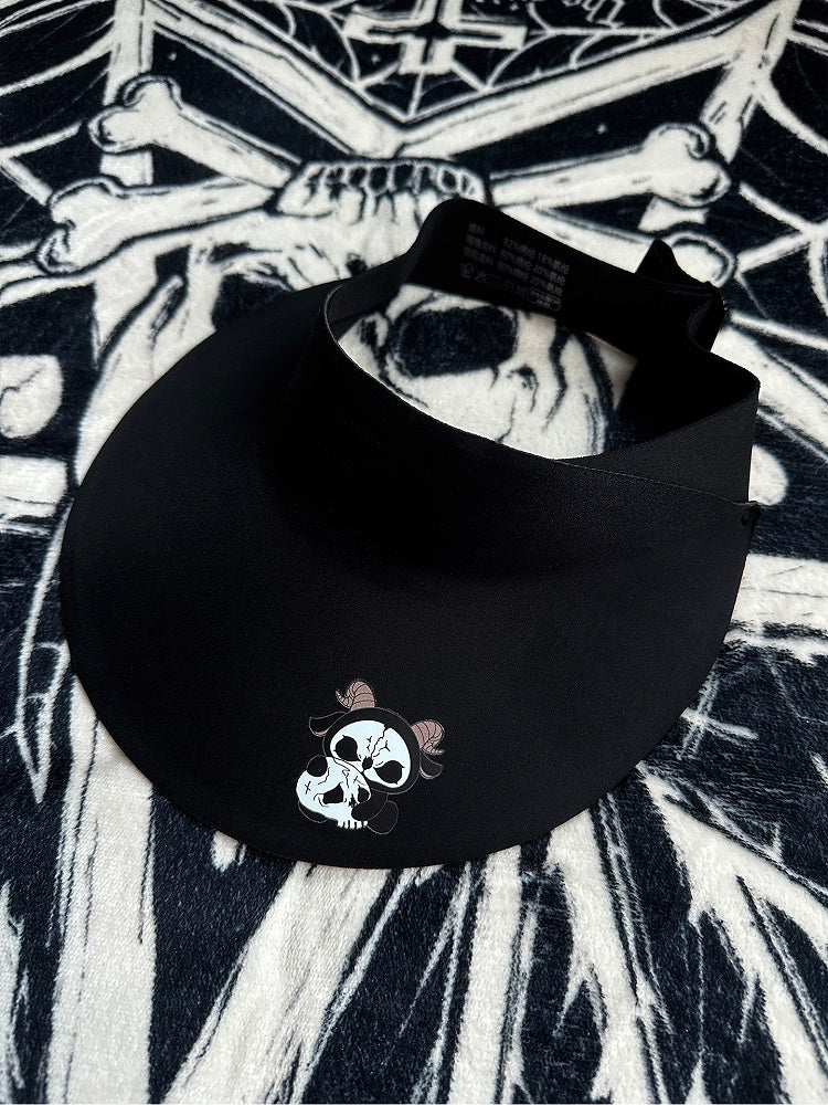 Mit Hut Weiß Schutz Schwarz Gothic Reaper Print Grim and Sun