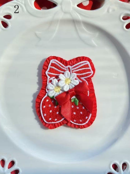 Bowknot 11 Brooch/Hairclip Decorated Options Cherry/Strawberry/Cake
