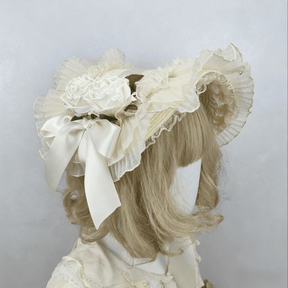 Floral Design Lace Straw Options Bow 4 Trim Bonnet Big