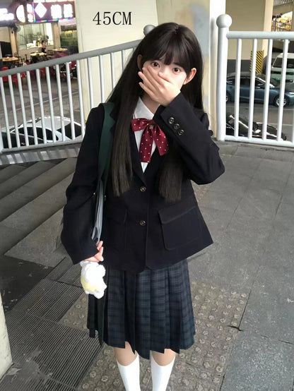 Länge 42CM/45CM/55CM/65CM Plaid Uniform Plissee Rock JK Grün Muster