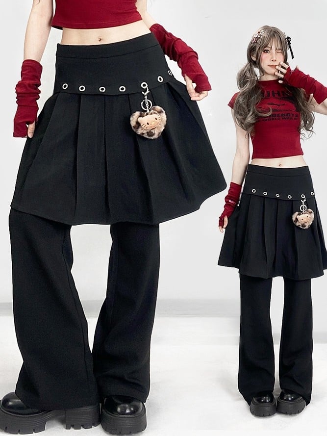 Flare Pleated Glamorous Bittersweet Silhouette Pants Black With