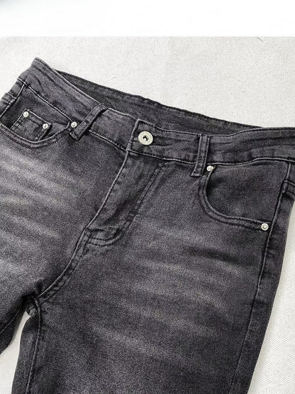 Flare Black Wings Print Y2K Jeans And Silhouette Cross