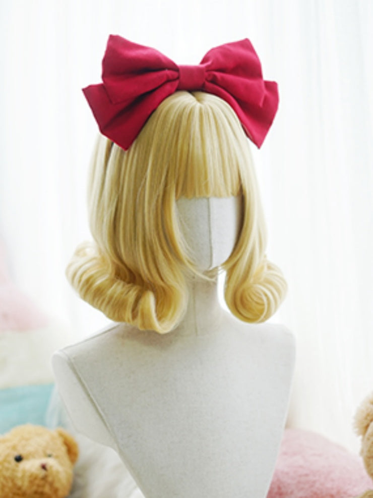 Blonde/Black Short Wig With Full Bangs