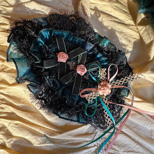 Barrette à cheveux florale verte