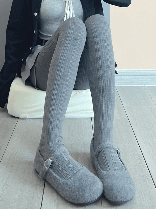 Light Grey/Dark Grey/Apricot Tights