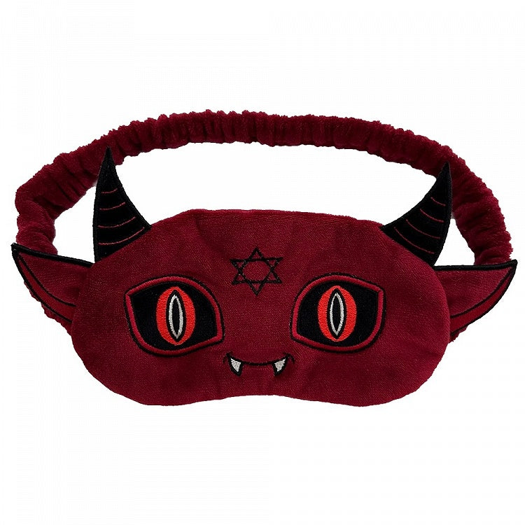 Red Devil Gothic Plush Sleep Mask