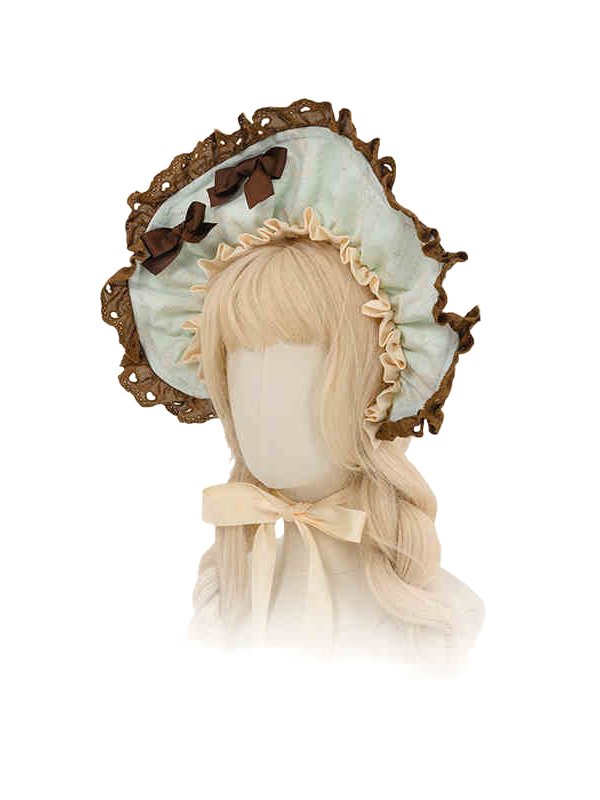 Green Pink Lolita / Apricot Bonnet