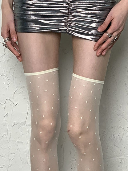 Options 7 Pattern Polka-dot Y2K Overknee Stockings
