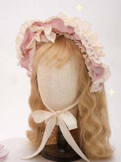 Green Pink Lolita / Apricot Bonnet