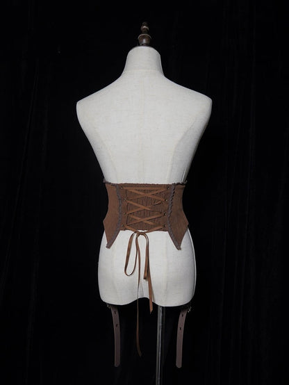 Belt with Belts Two Buckle Coffee Corset