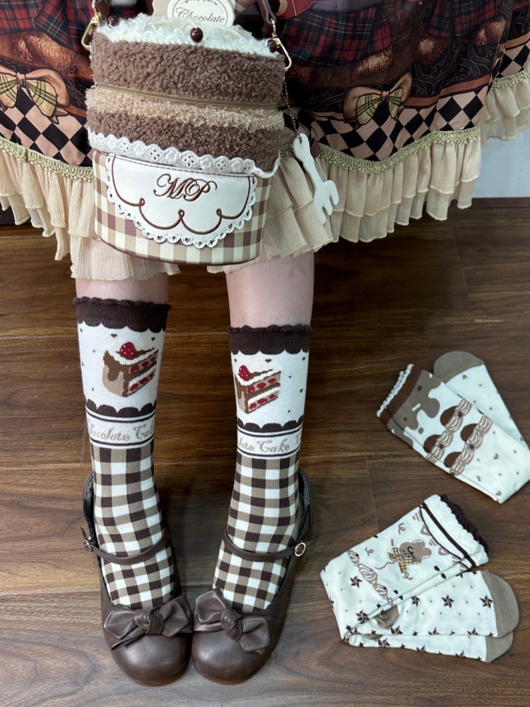 Chcoclate Theme Brown Sweet Lolita Calf Socks