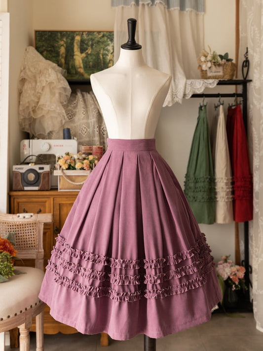 Purple Ruffle Trimming Classic Lolita Skirt