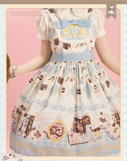 Robe Lolita taille haute à imprimé lapin Alice au pays des merveilles