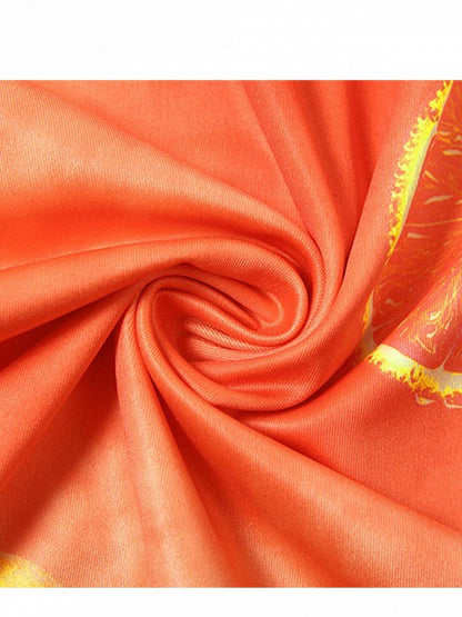 Holiday Orange Tube Sacrf Dress With