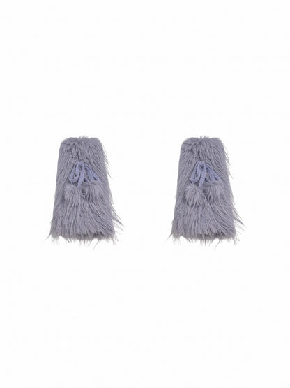 Jambières noires/blanches/violettes à nœuds et pompons style années 2000