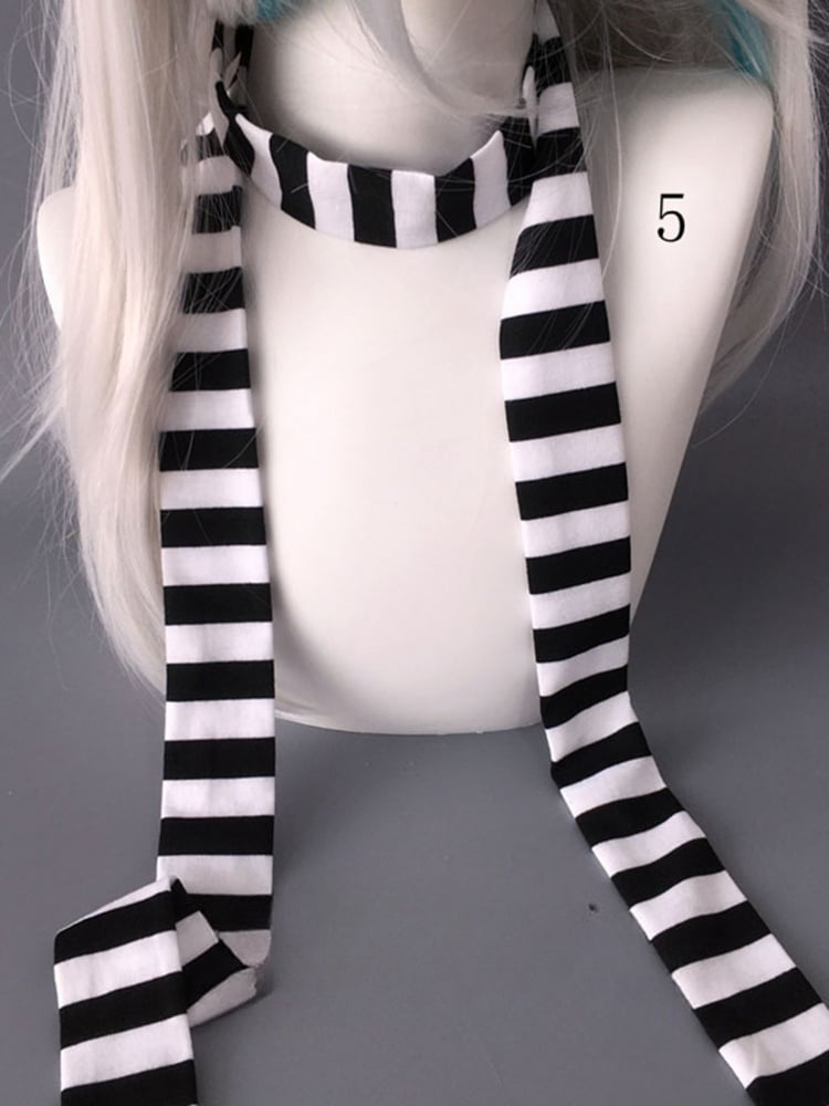 Y2K Stripe Pattern Scarf