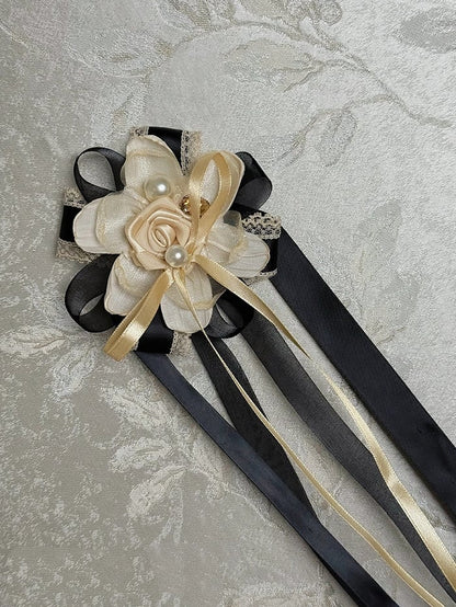 / BlackGold Brooch Silver Champagne