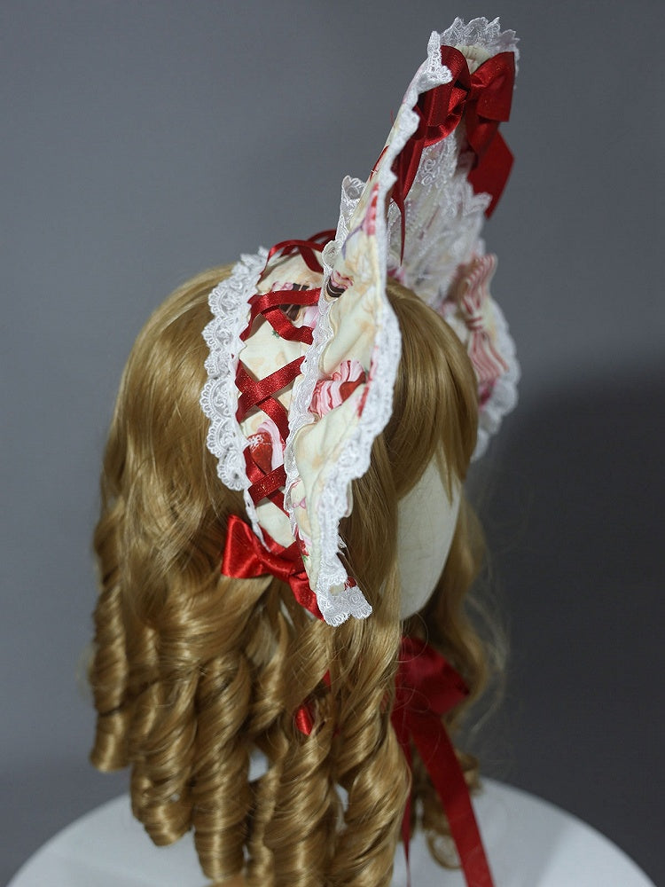 Lolita Pink Yellow White Sweet Bonnet /