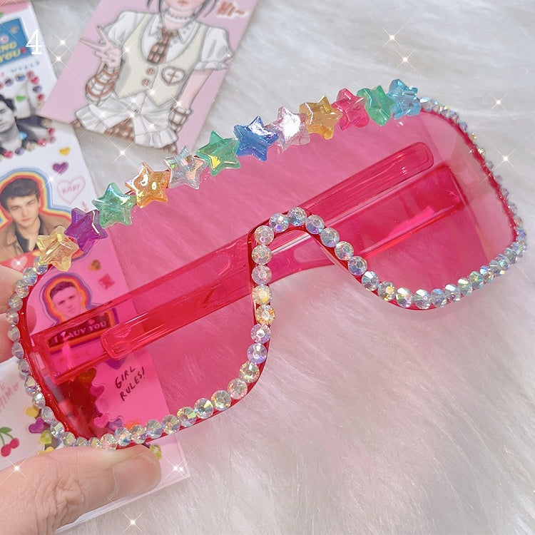 Bear/Star Pink 4 Sunglasses Design Options Beaded Decorated