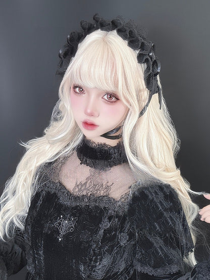 With Blonde Bangs Length Wavy Wig 60CM Air