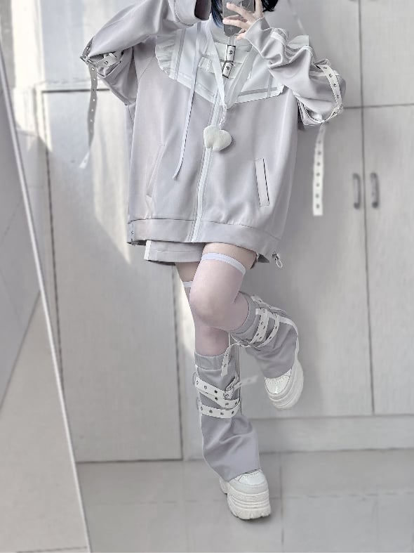 Elastic Shorts Kei Gray Waist Jirai
