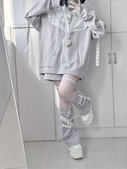 Elastic Shorts Kei Gray Waist Jirai