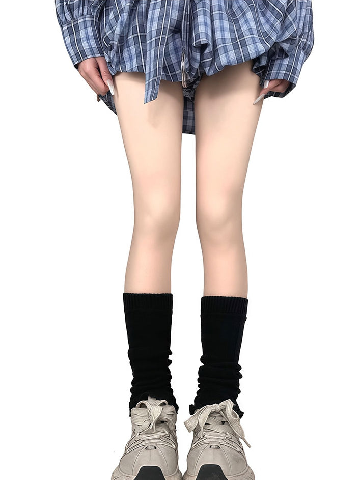 Knitted Blue/Yellow/Black/White Leg Warmers