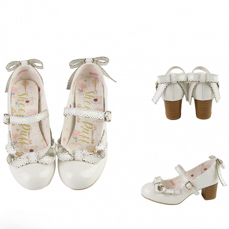 Top Decorated at Mary Janes Heart Bow White