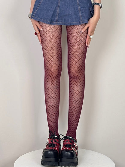 Tights 6 Color Pattern Options Y2K Diamond