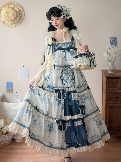 Skirt Summer Cami + Top Print Available Plus Lolita Set Blue Sizes Mulberry