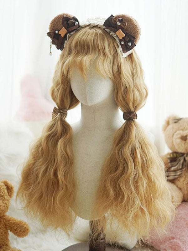 Blonde Long Curly Wig With Bangs