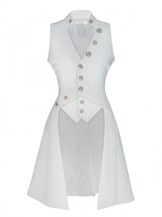 Lolita Weste Design V-Ausschnitt Weiß Fake Ouji Zweiteiler Lang