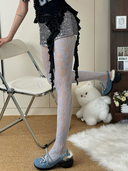 Y2K Color Options Asymmetrical Tights Design 5