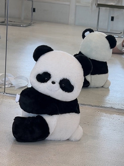 Cute Giant Panda Black and White Plush Backpack/Crossbody
