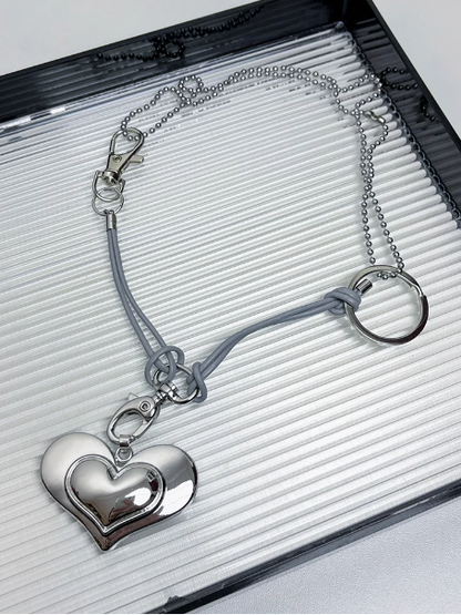 Cyberpunk Metal Heart Y2K Necklace