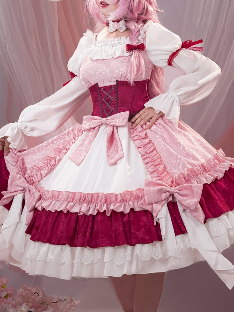 Honkai Impact 3 Elysia Pink Boning Dress Lolita-Style Cosplay Costume