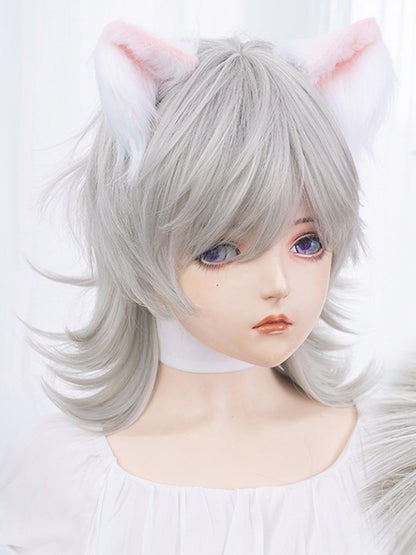 Silver Ouji Style Wig with Bangs