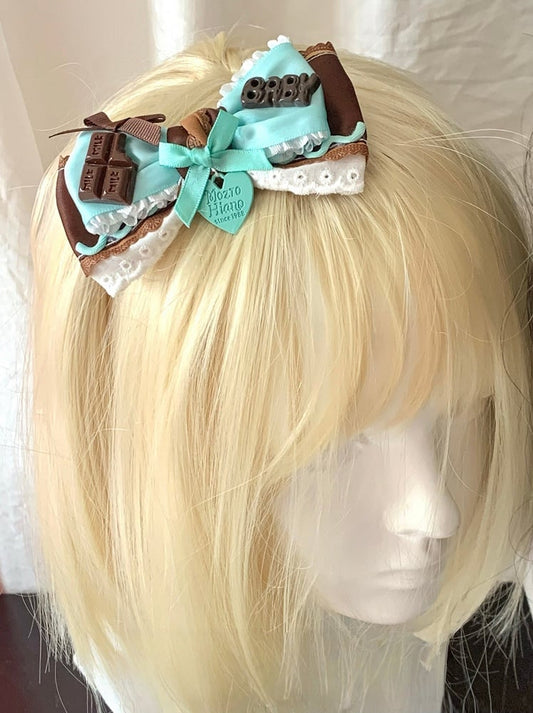 Sweet Lolita Bowknot Hairclip Dreamy Mint Chocolate-Colored