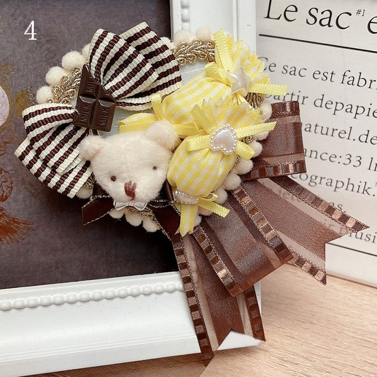 Heart-Shaped Bowknot Options Decorated Sweet Brooch Lolita