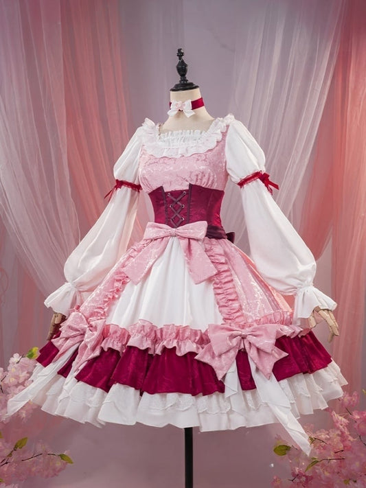 Honkai Impact 3 Elysia Pink Boning Dress Lolita-Style Cosplay Costume