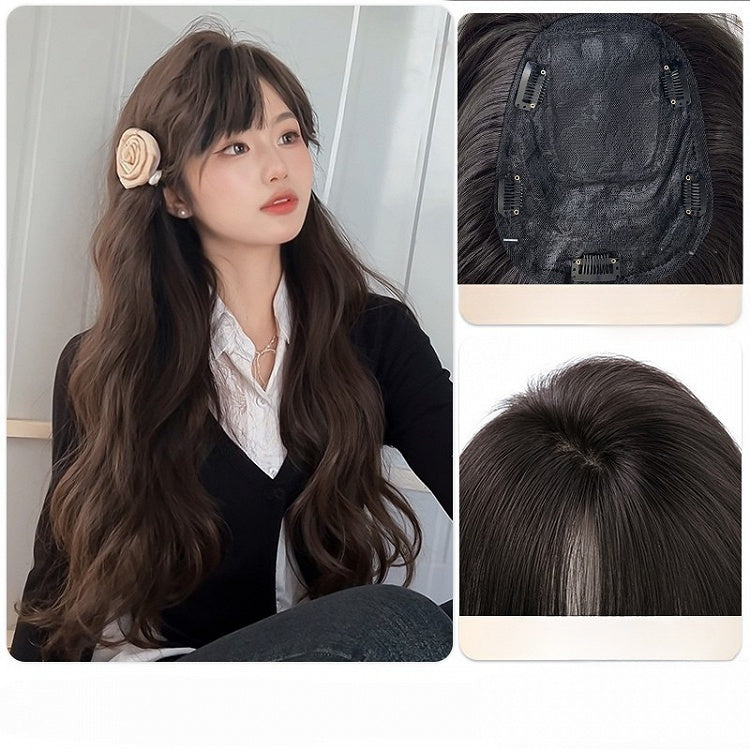 Length With 65CM Wig Brown Wavy Bangs