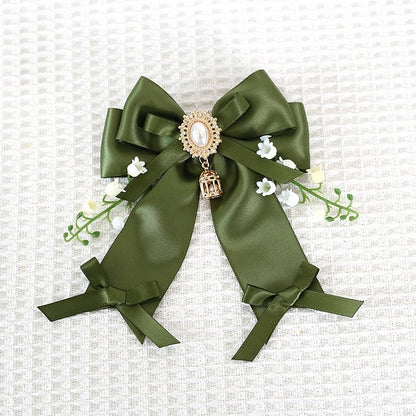 Die Bowknot Lolita Haarspange Fresh Of Green Birdcage Lily With Valley Charm