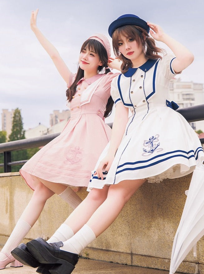 Summer Dress Kula Summer Striped Dress Navy + Elegant