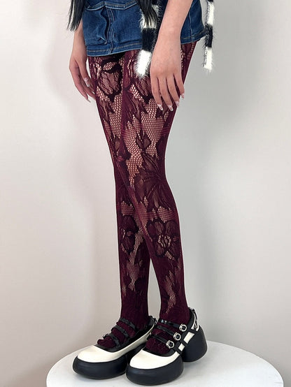 Hohl-out Strumpfhose Design Lila