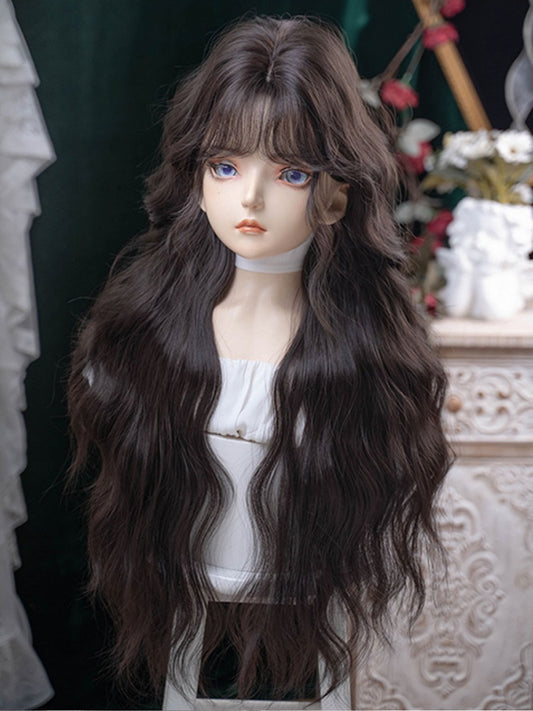 Length 83CM Bangs Black Air With Wig Wavy