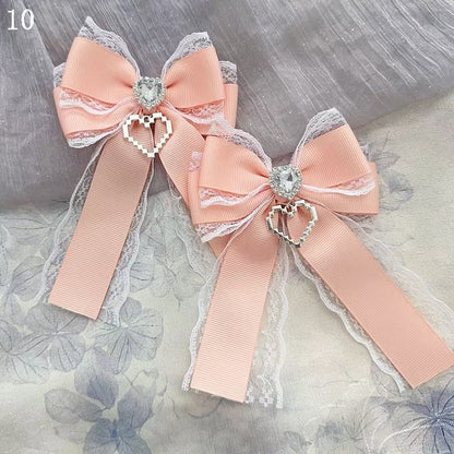 Heart Decorated 15 Hairclips Options Bowknot