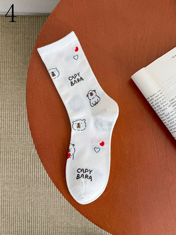 Calf Sheep/Capy Patterns Bara/Puppy/Kitty/Bunny With White Socks