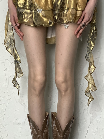 Polka-dot Pattern Y2K Nude Tights