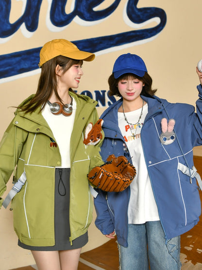 Zootopia Nick and Judy Green/Blue Hooded Jacket