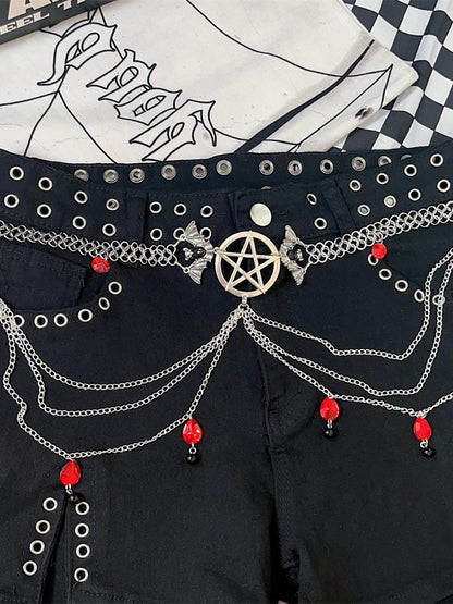 Pentagram Design Multi-layer Gothic Waist Chain